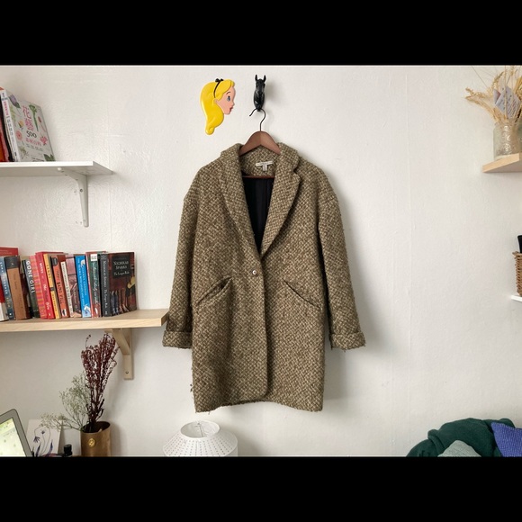 Zara Green Collared Coat - Picture 1 of 2